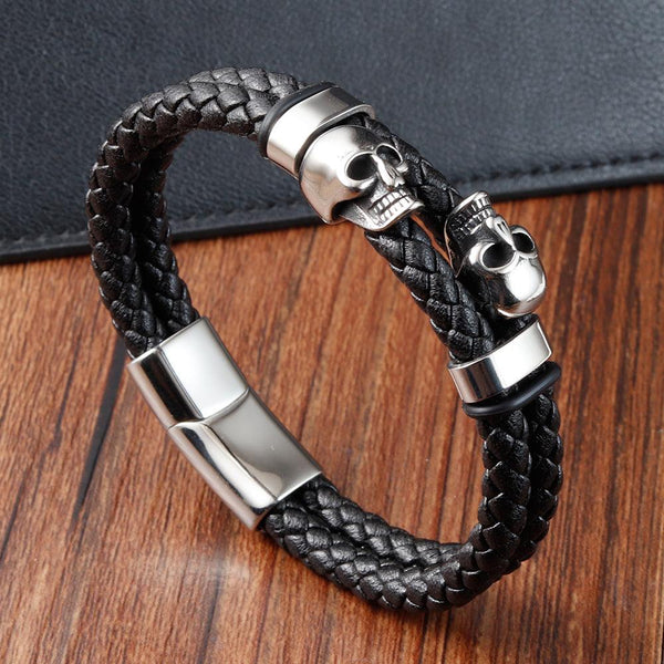 Pulseira Masculina em Couro Hellgot