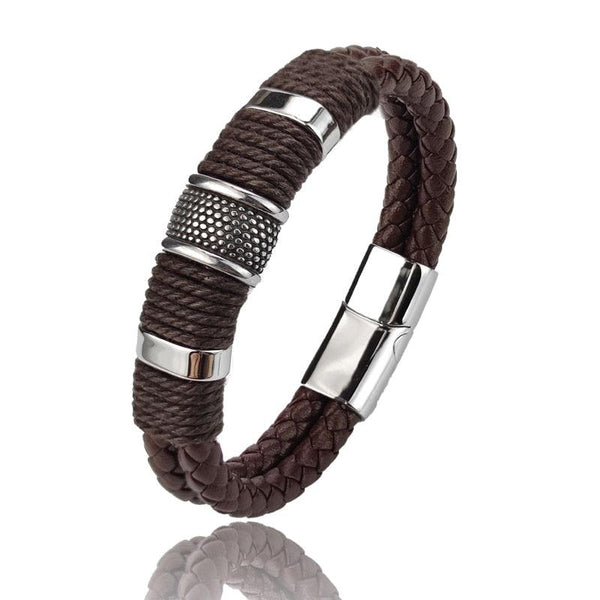 Pulseira Masculina em Couro Loki