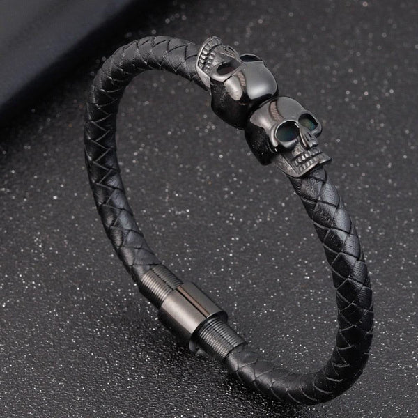 Pulseira Masculina em Couro Hades