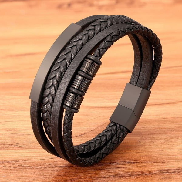 Pulseira Masculina em Couro Forseti