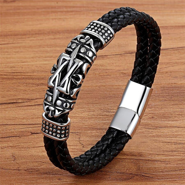 Pulseira Masculina em Couro Totem