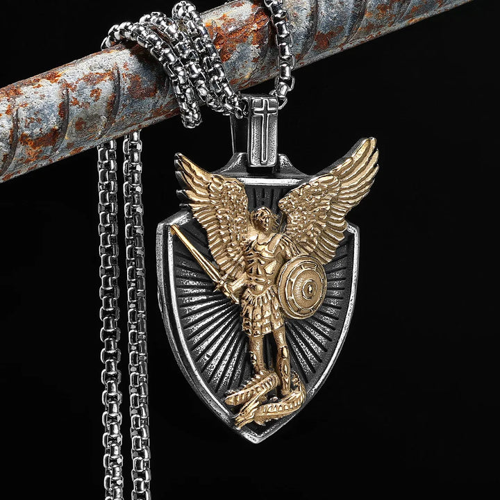 Colar Masculino São Miguel o Guardião em Aço 316L