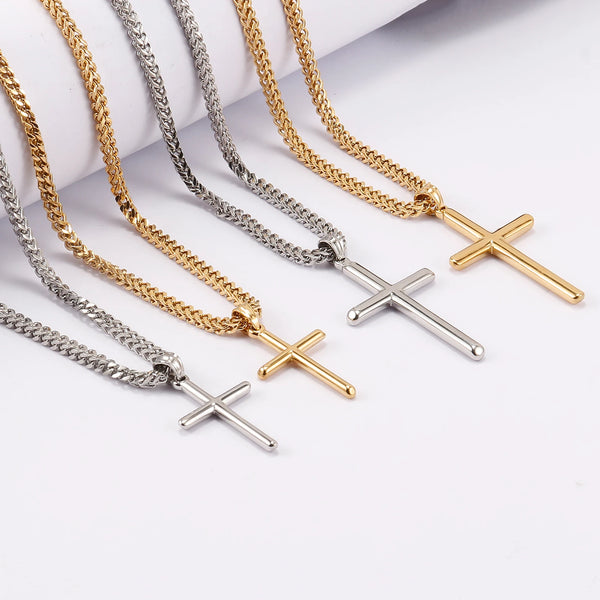 Colar Crucifixo Minimalista Crux Amoris Banhado a Ouro