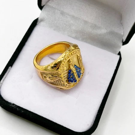 Anel Masculino Nossa Senhora Aparecida Banhado a Ouro 18K