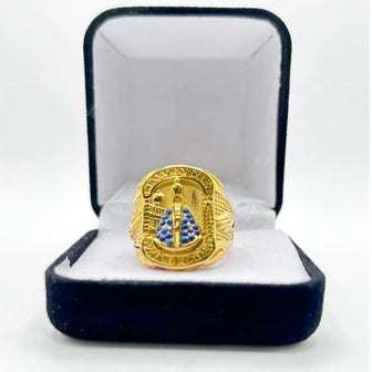 Anel Masculino Nossa Senhora Aparecida Banhado a Ouro 18K