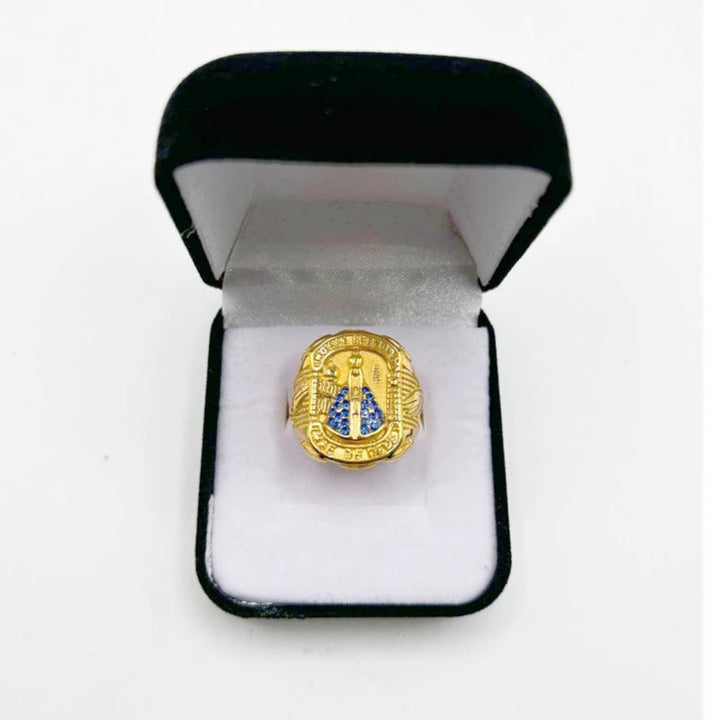 Anel Masculino Nossa Senhora Aparecida Banhado a Ouro 18K