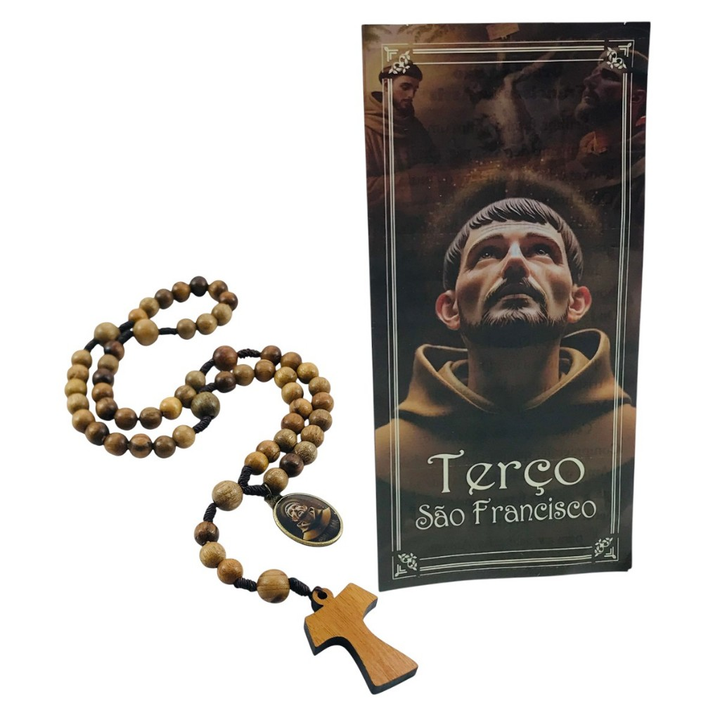 Terço São Francisco de Assis Imbuia com Folheto de Oração