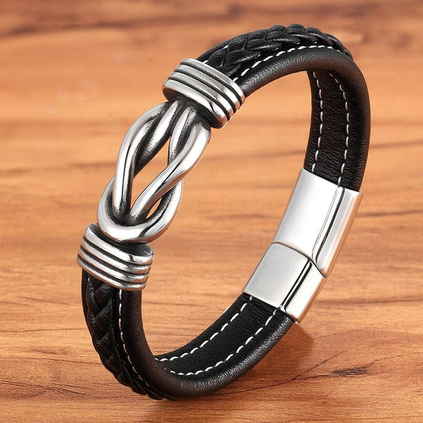 Pulseira  Masculina em Couro Laço