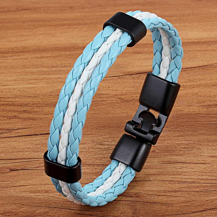 Pulseira em Couro Multicores - Bandeiras do Mundo