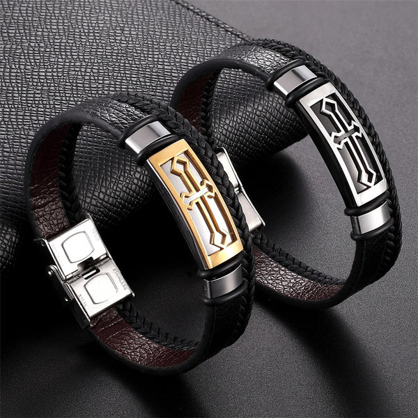 Pulseira Masculina em Couro - Cross Fusion